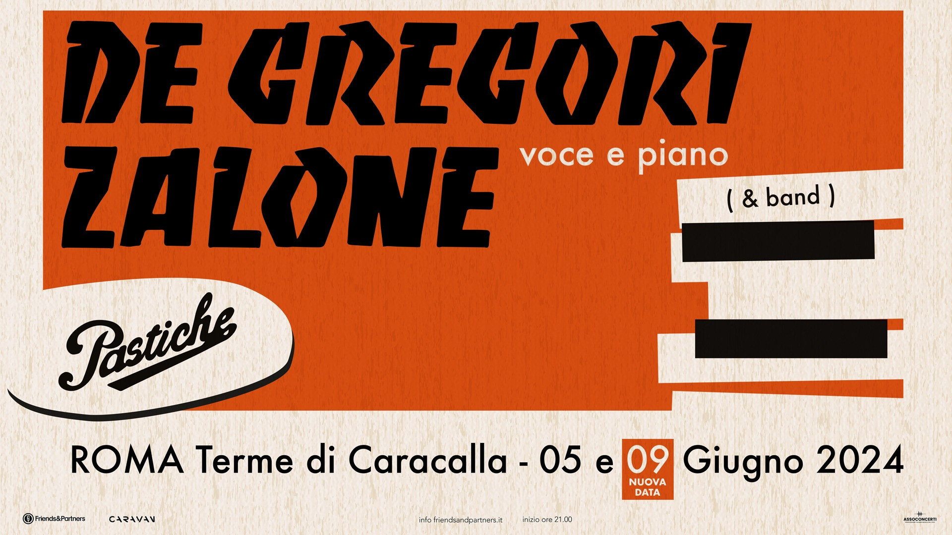 DE GREGORI ZALONE - PASTICHE - VOCE E PIANO (&BAND) | Francesco De Gregori  | Tour | Friends & Partners